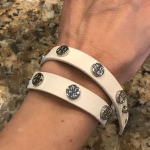 Tory Burch white double wrap bracelet